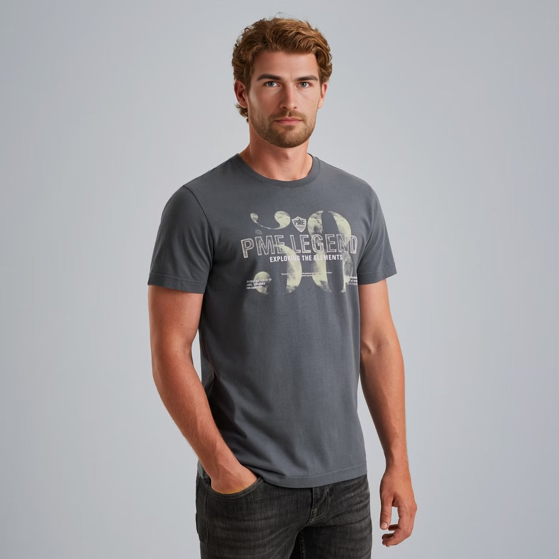 T-shirt met artwork- blauw