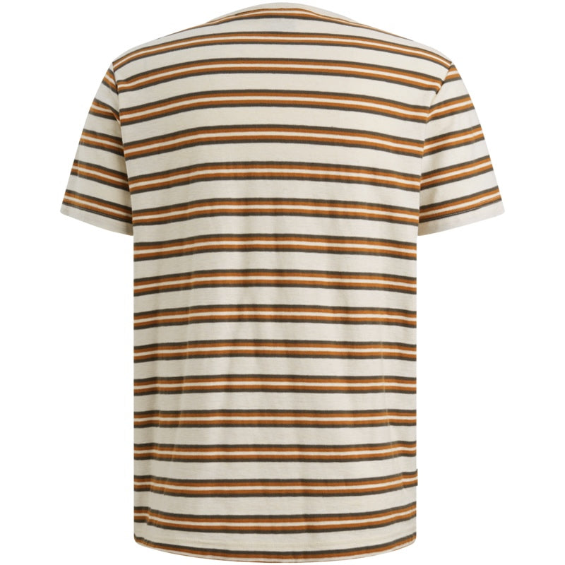 T-shirt gestreept - roestbruin/beige