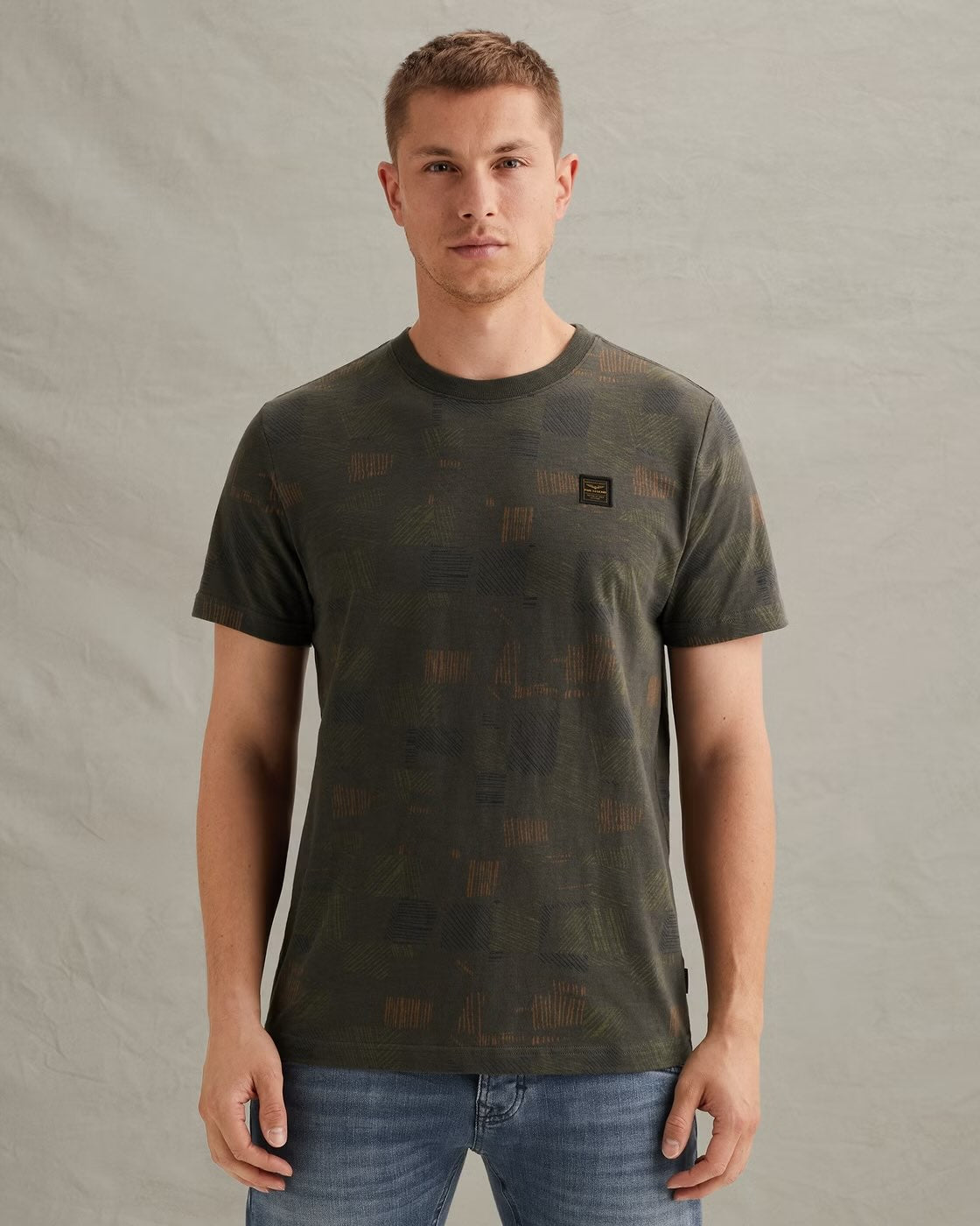 T-shirt met allover print - groen
