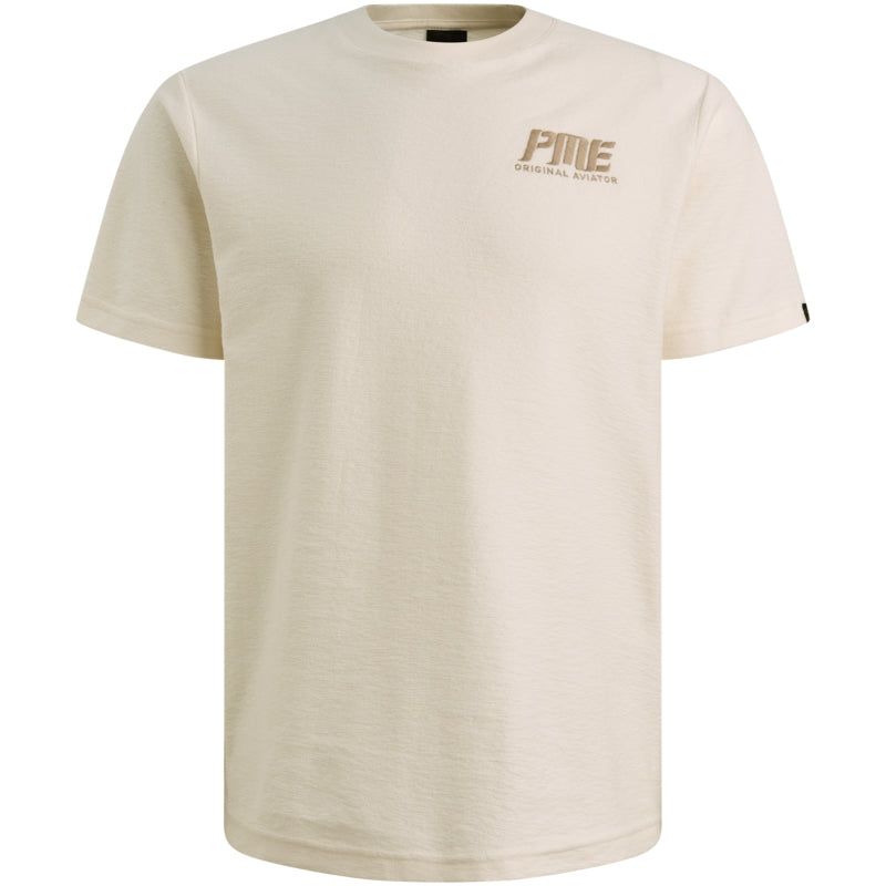 T-shirt jersey jacquard met artwork - egret