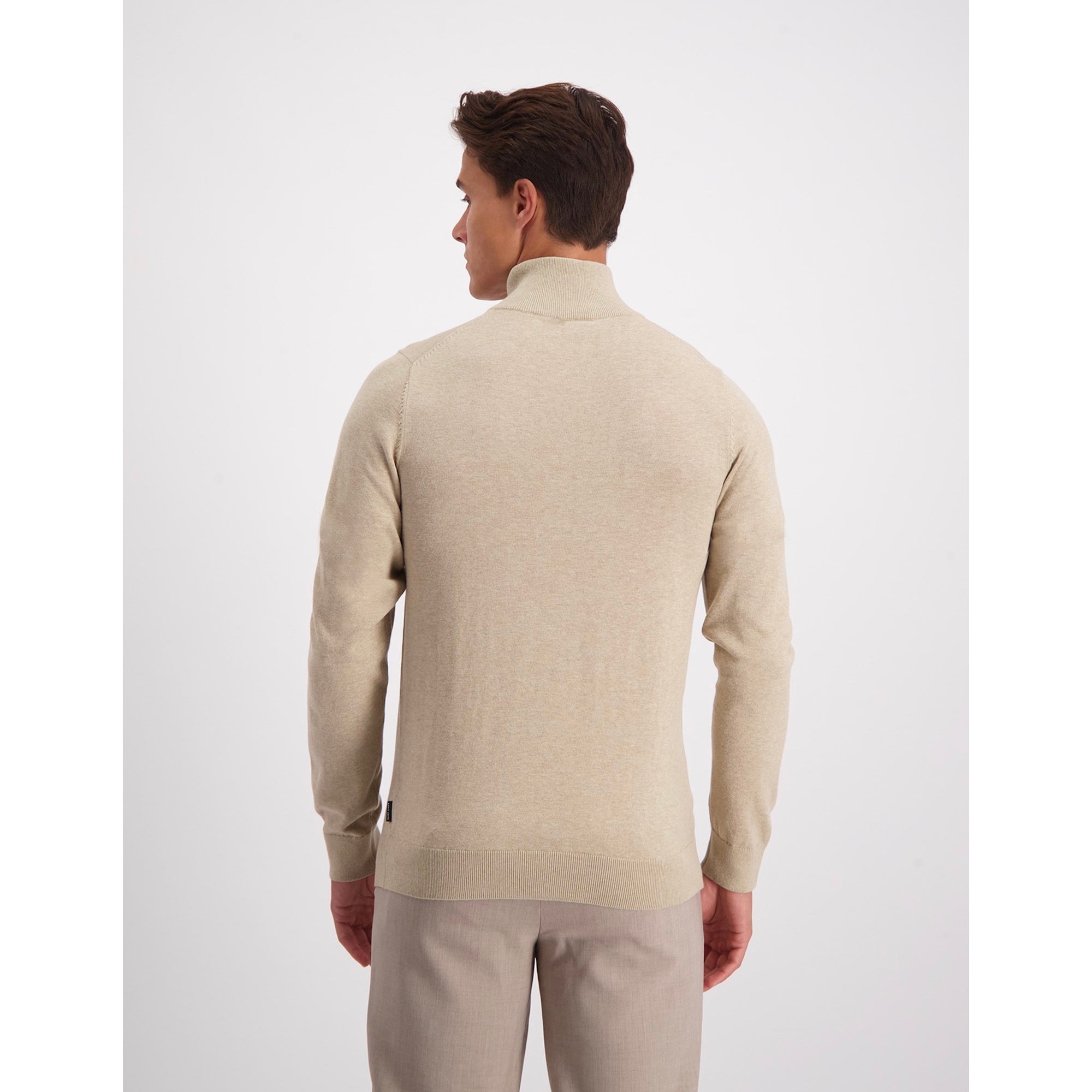 Trui Cas halfzip - beige melange