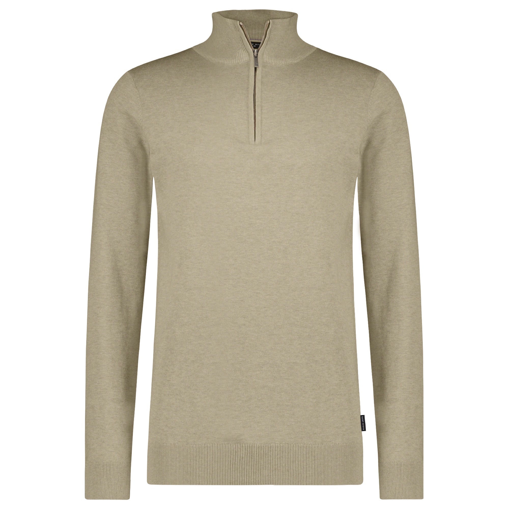 Trui Cas halfzip - beige melange