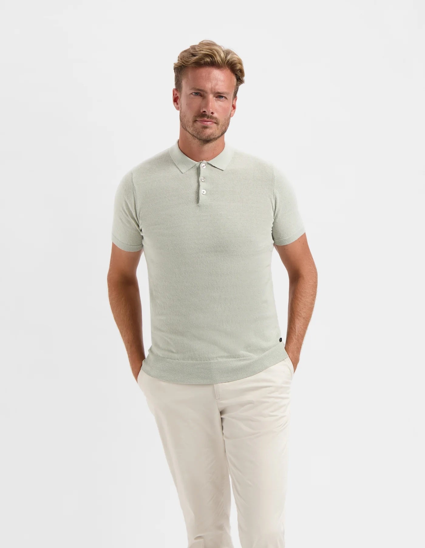 Polo VINCE korte mouw - cloudy green