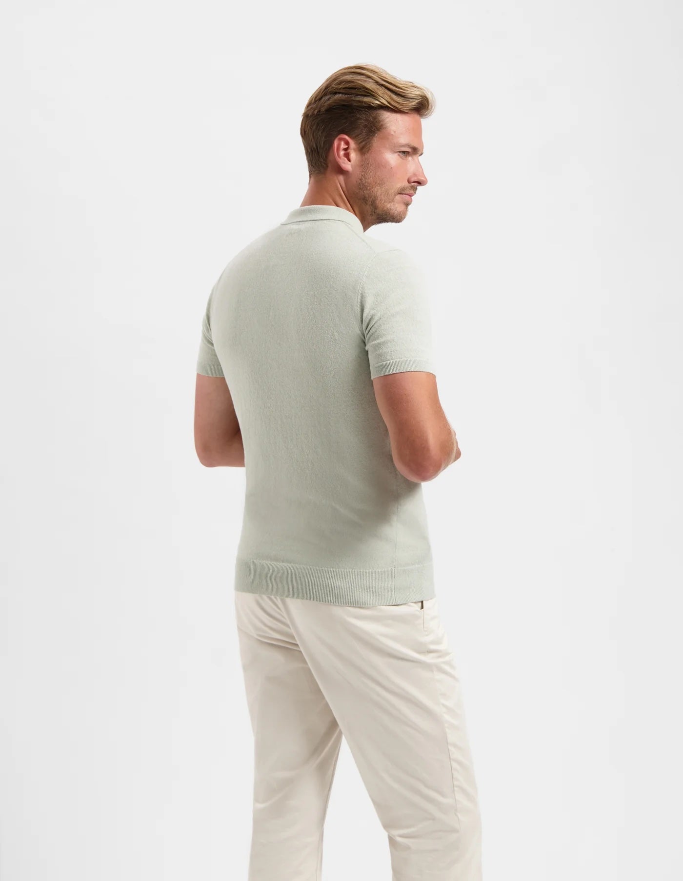 Polo VINCE korte mouw - cloudy green