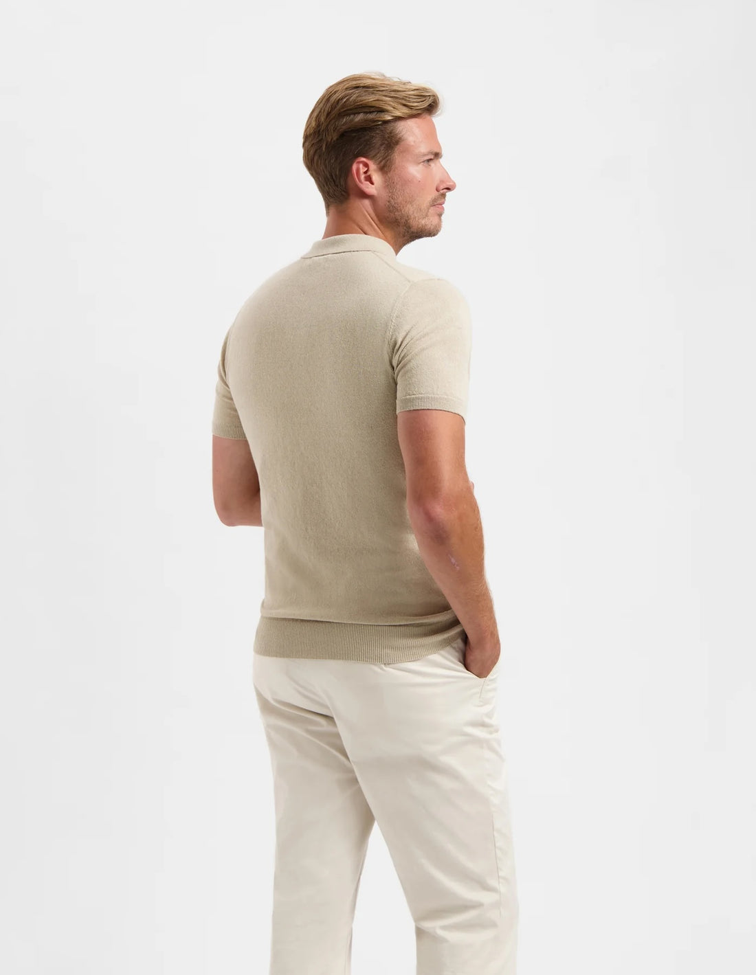 Polo VINCE korte mouw - sand