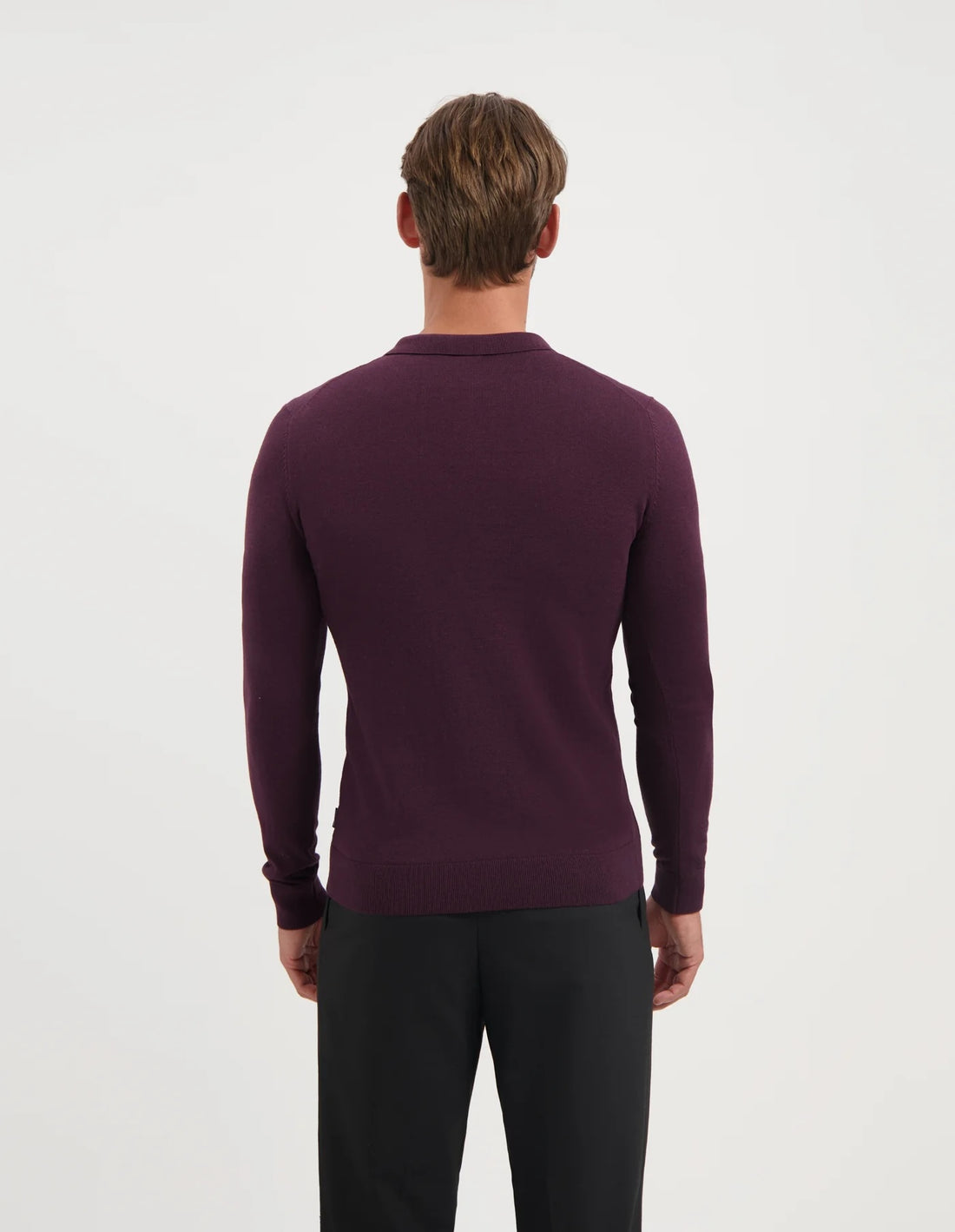 BEREND trui met polokraag - plum melange