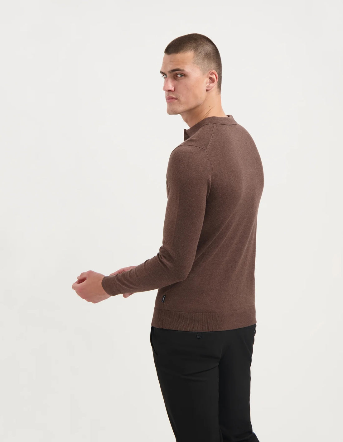 BEREND trui met polokraag - bruin