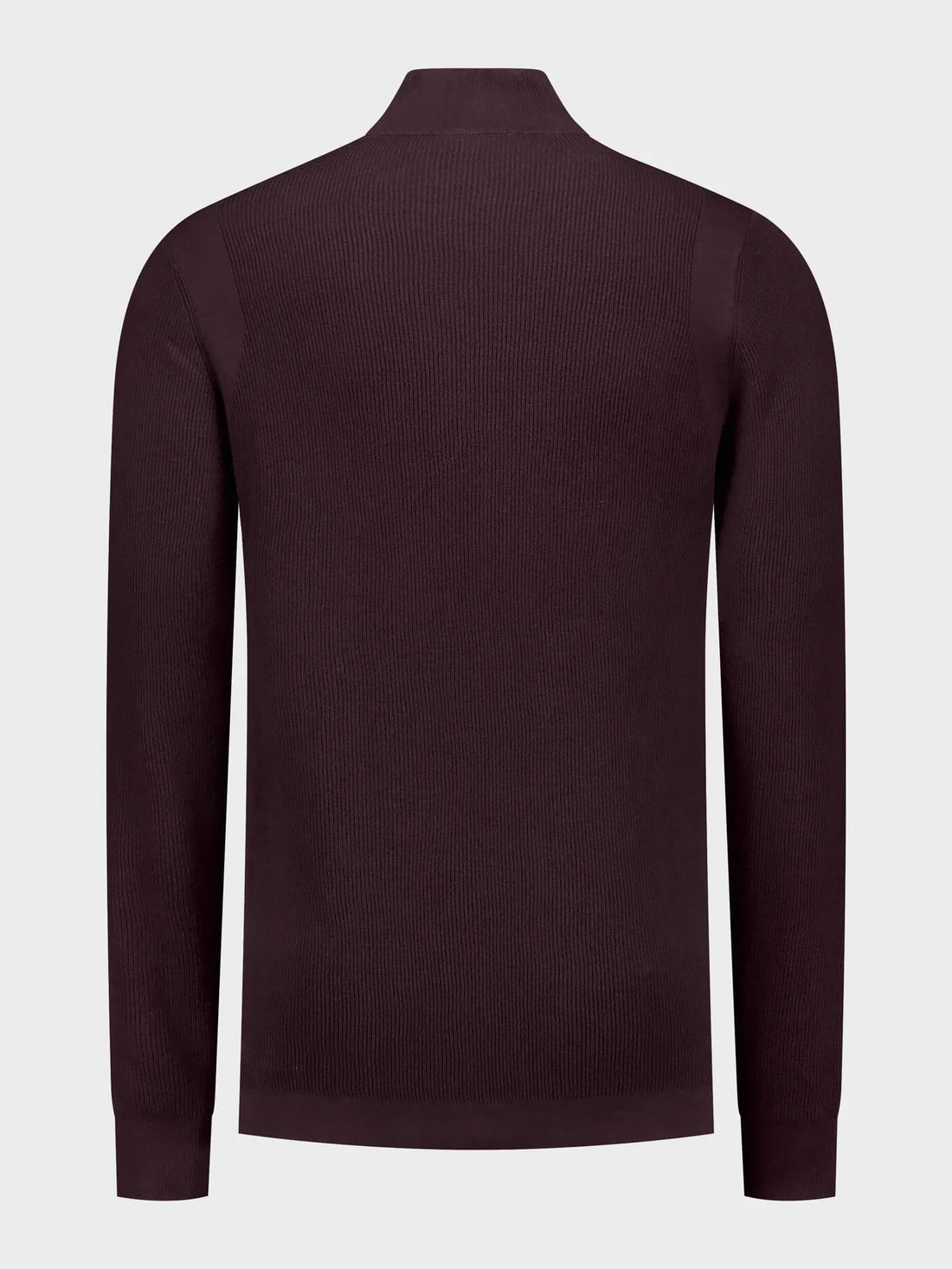 DAMIAN trui met halfzip - plum melange