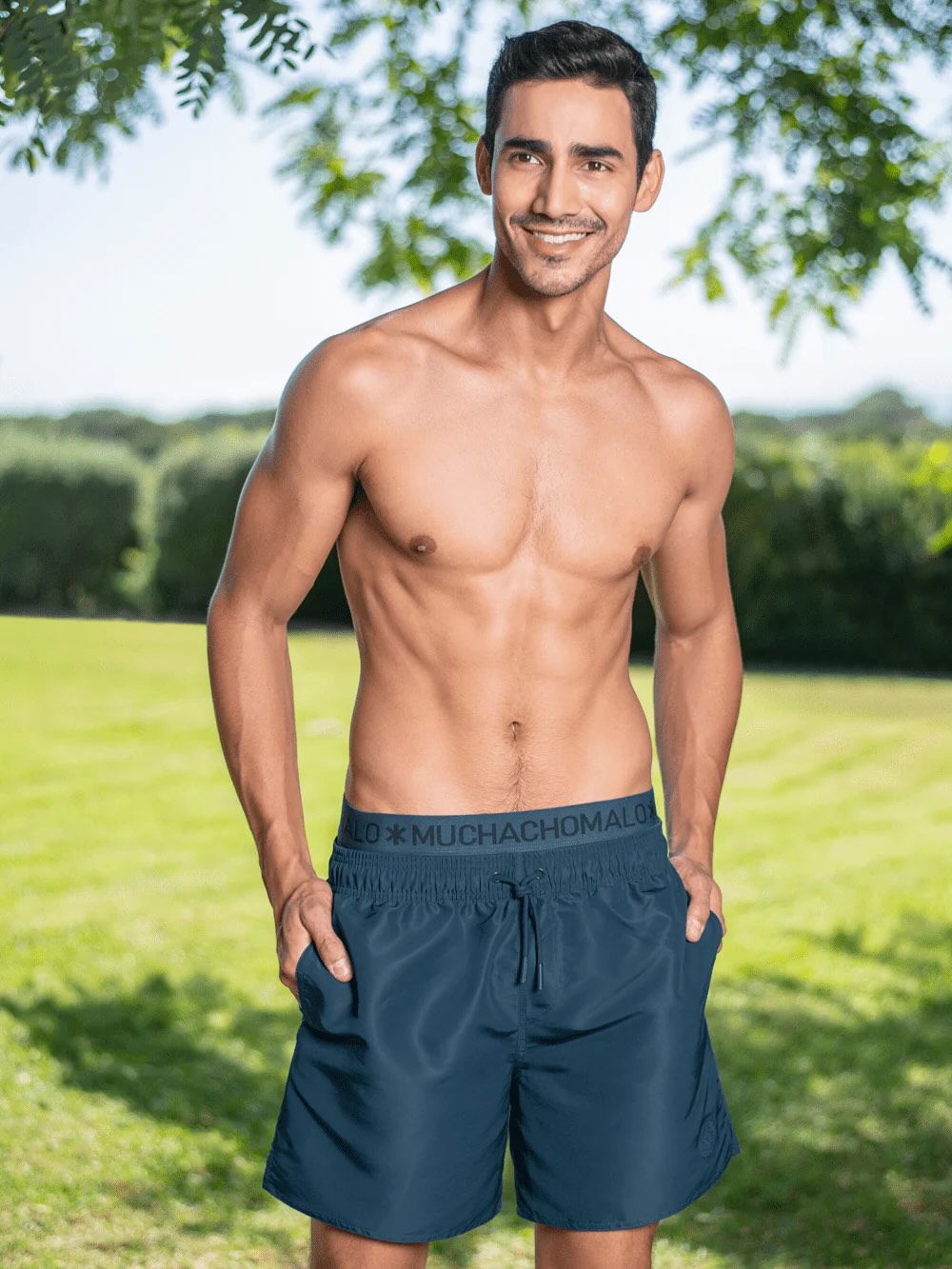 Zwembroek met gratis boxershort - blauw