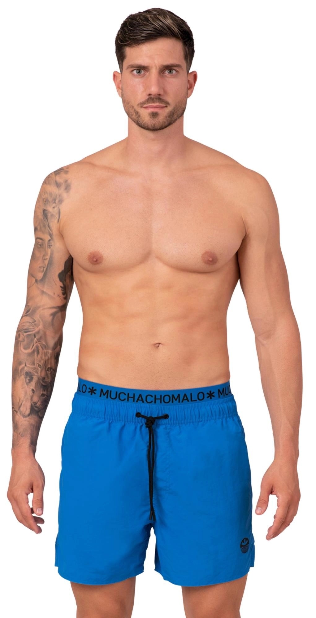 Zwembroek met gratis boxershort - neonblauw