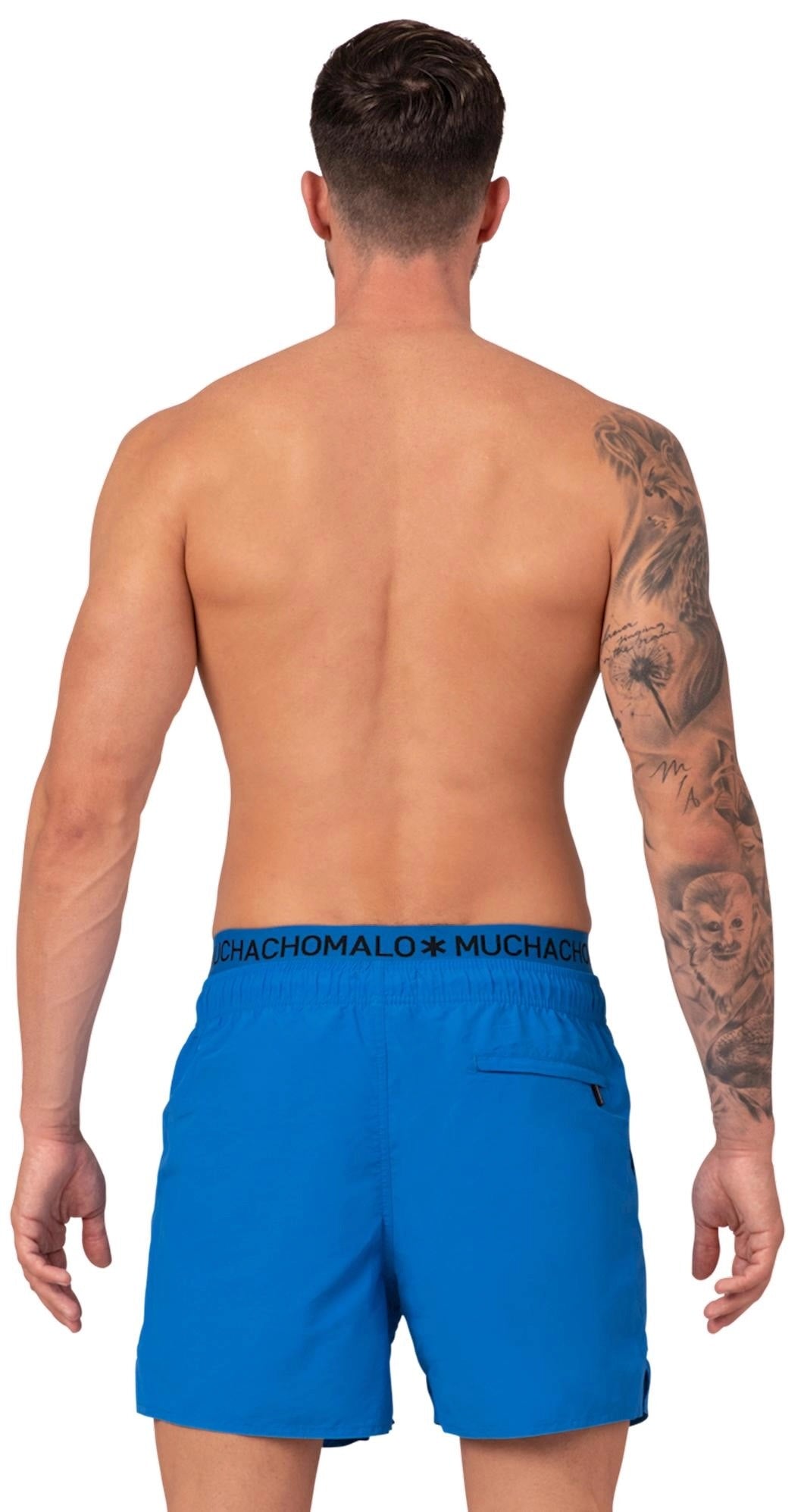 Zwembroek met gratis boxershort - neonblauw