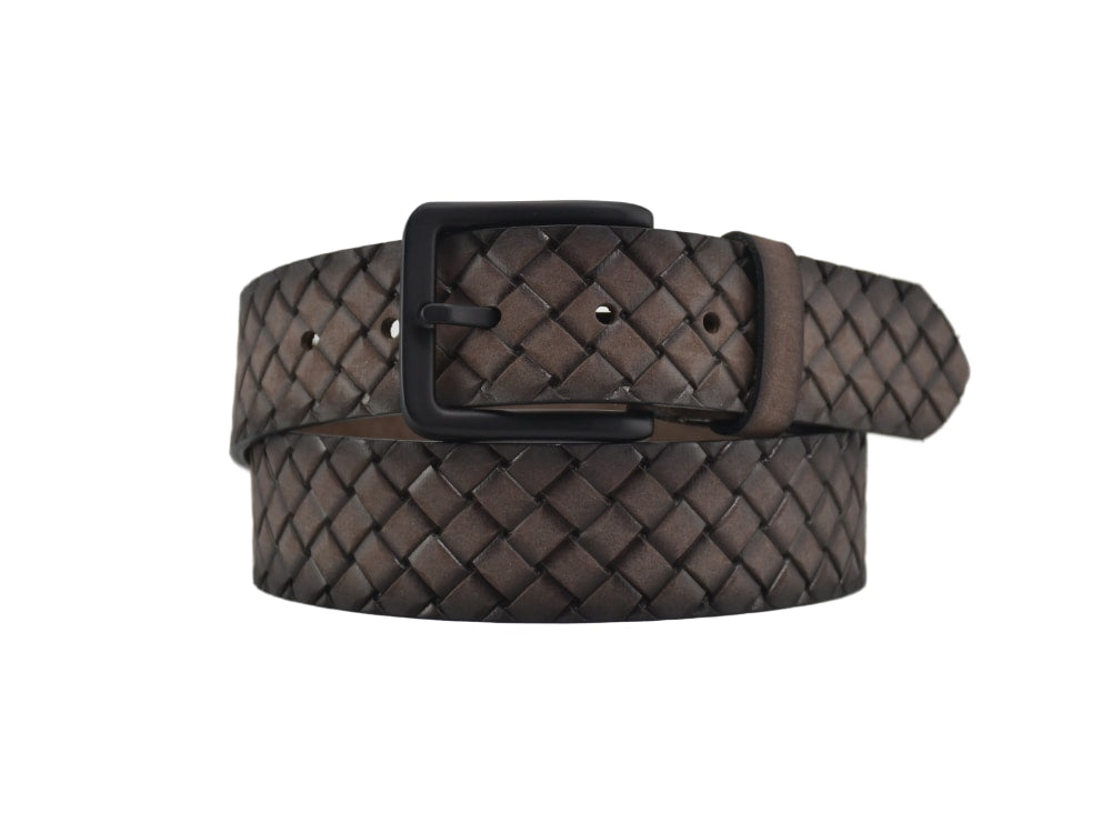 Riem suède vlechtprint - bruin