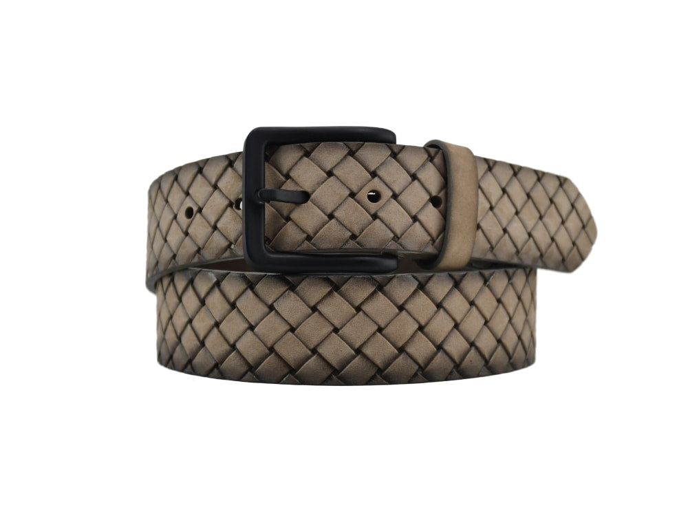 Riem suède vlechtprint - beige