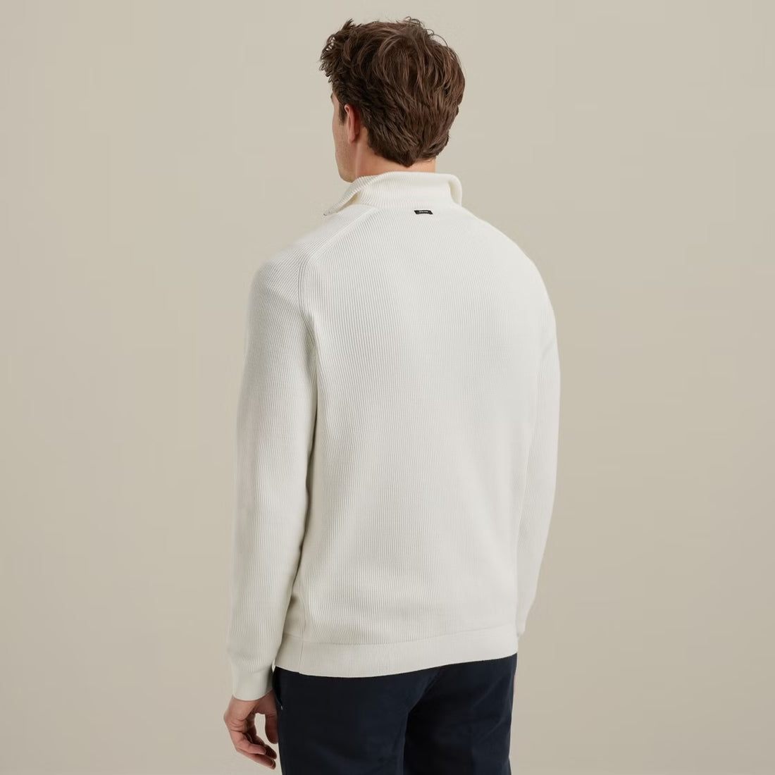 Trui met halve rits - wit