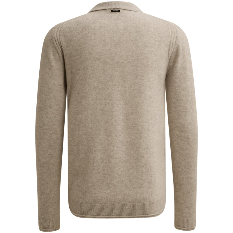 Trui wol met ritssluiting - beige