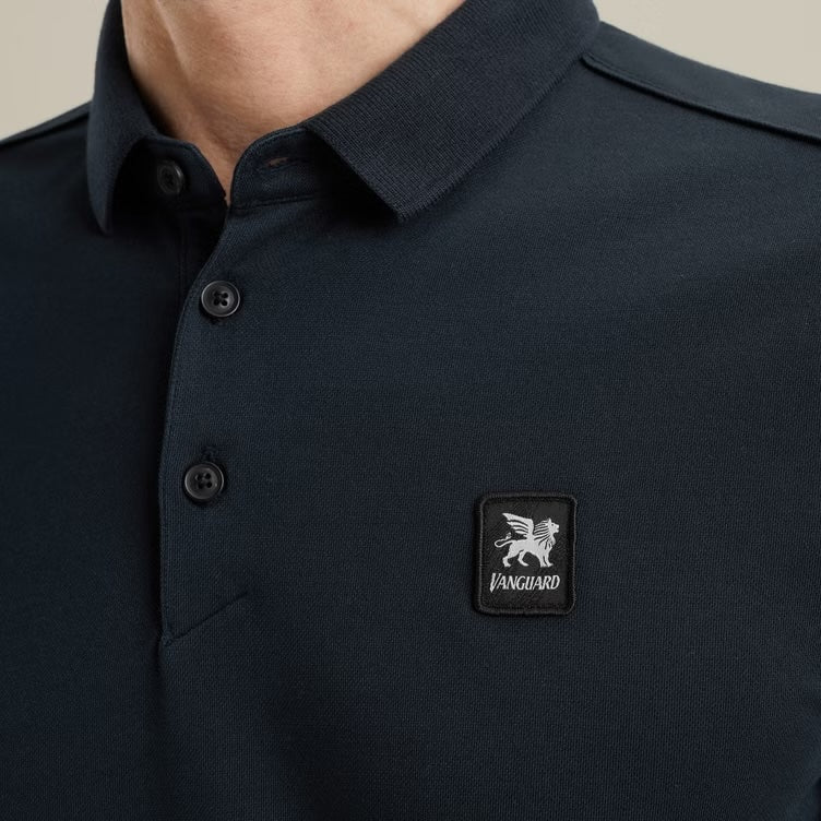 Polo pique met stretch - blauw