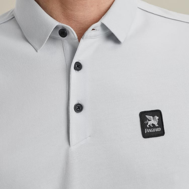 Polo pique met stretch - lichtblauw