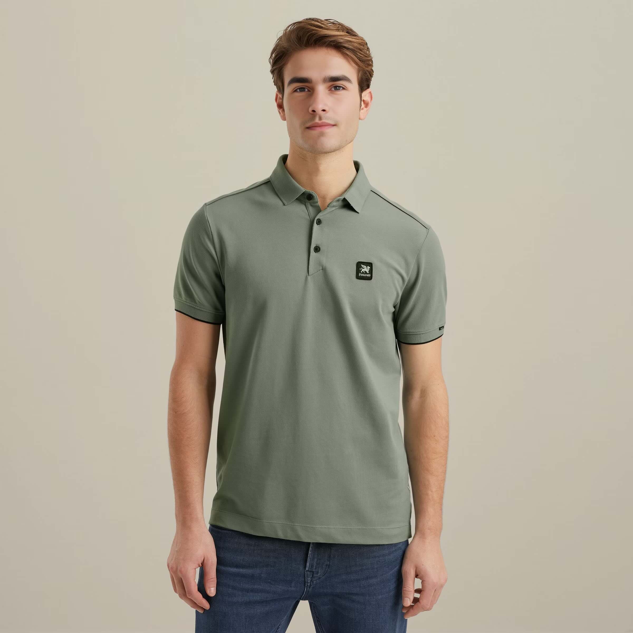 Polo pique met stretch - groen