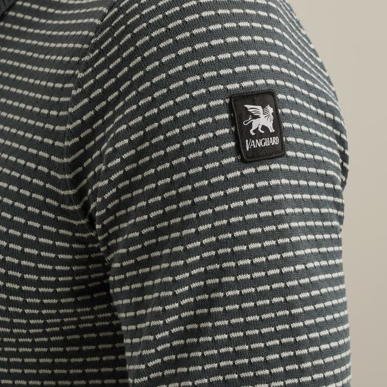 Polo met jacuardpatroon - grijs