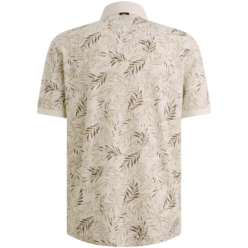 Polo met allover print - wit
