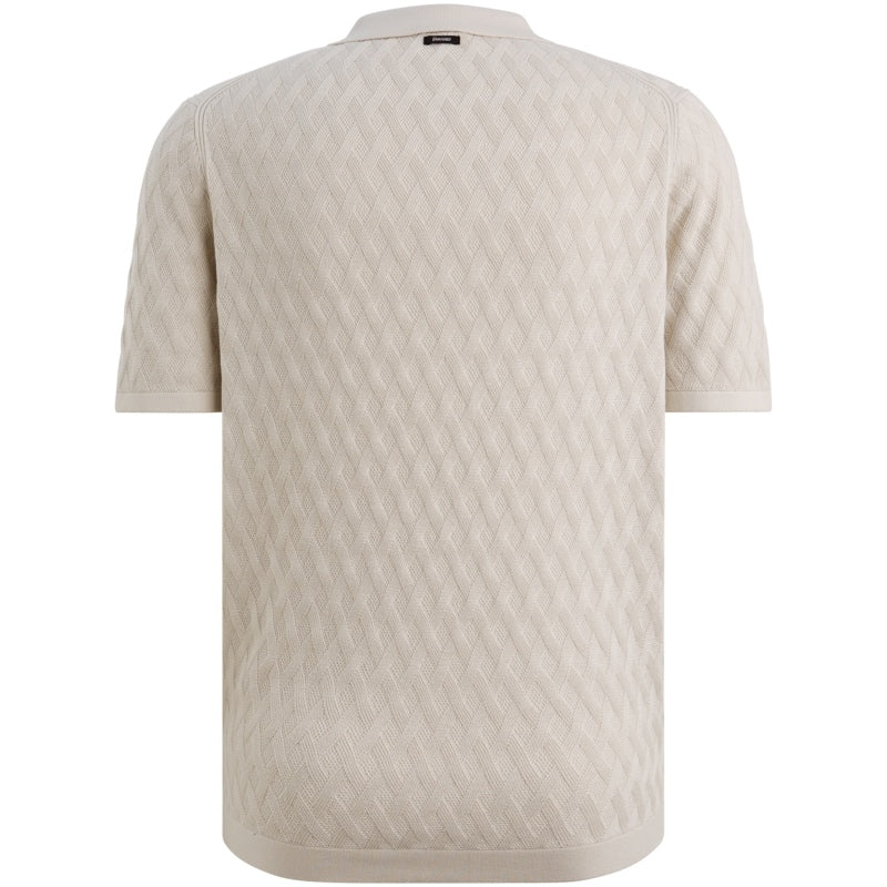 Polo met structuur - beige