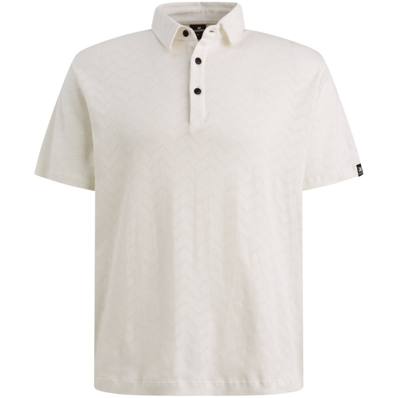 Polo met jacquardpatroon - beige