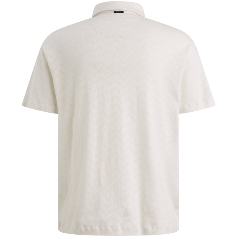 Polo met jacquardpatroon - beige