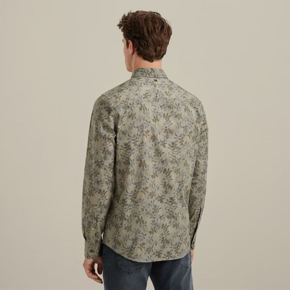 Overhemd met allover print - groen