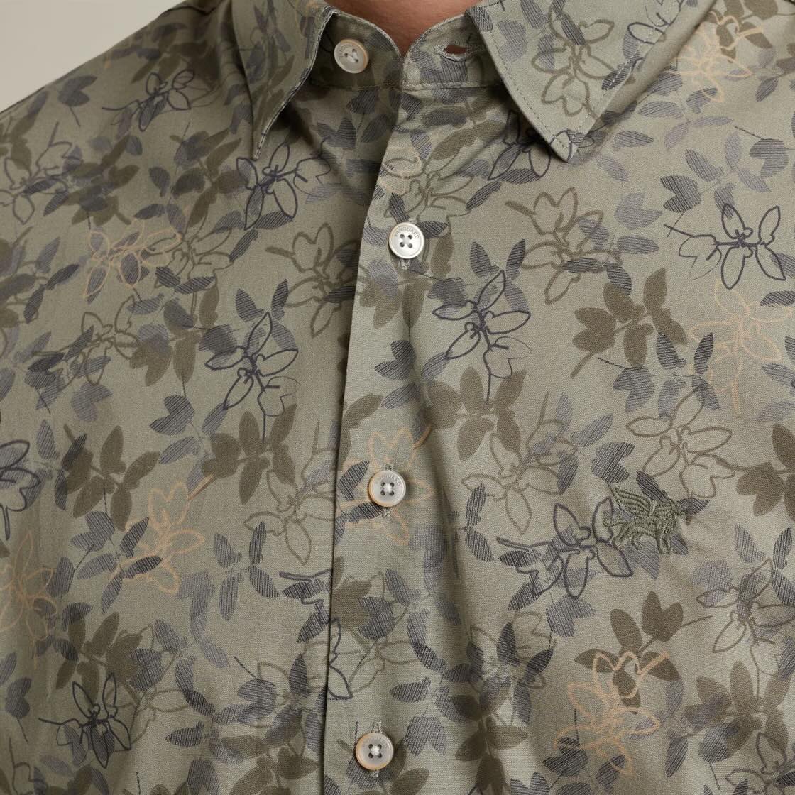 Overhemd met allover print - groen