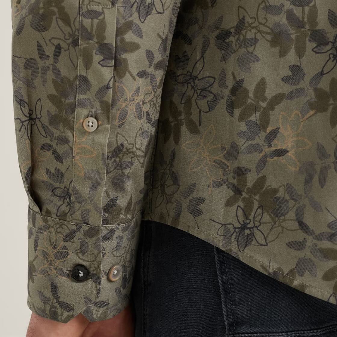 Overhemd met allover print - groen