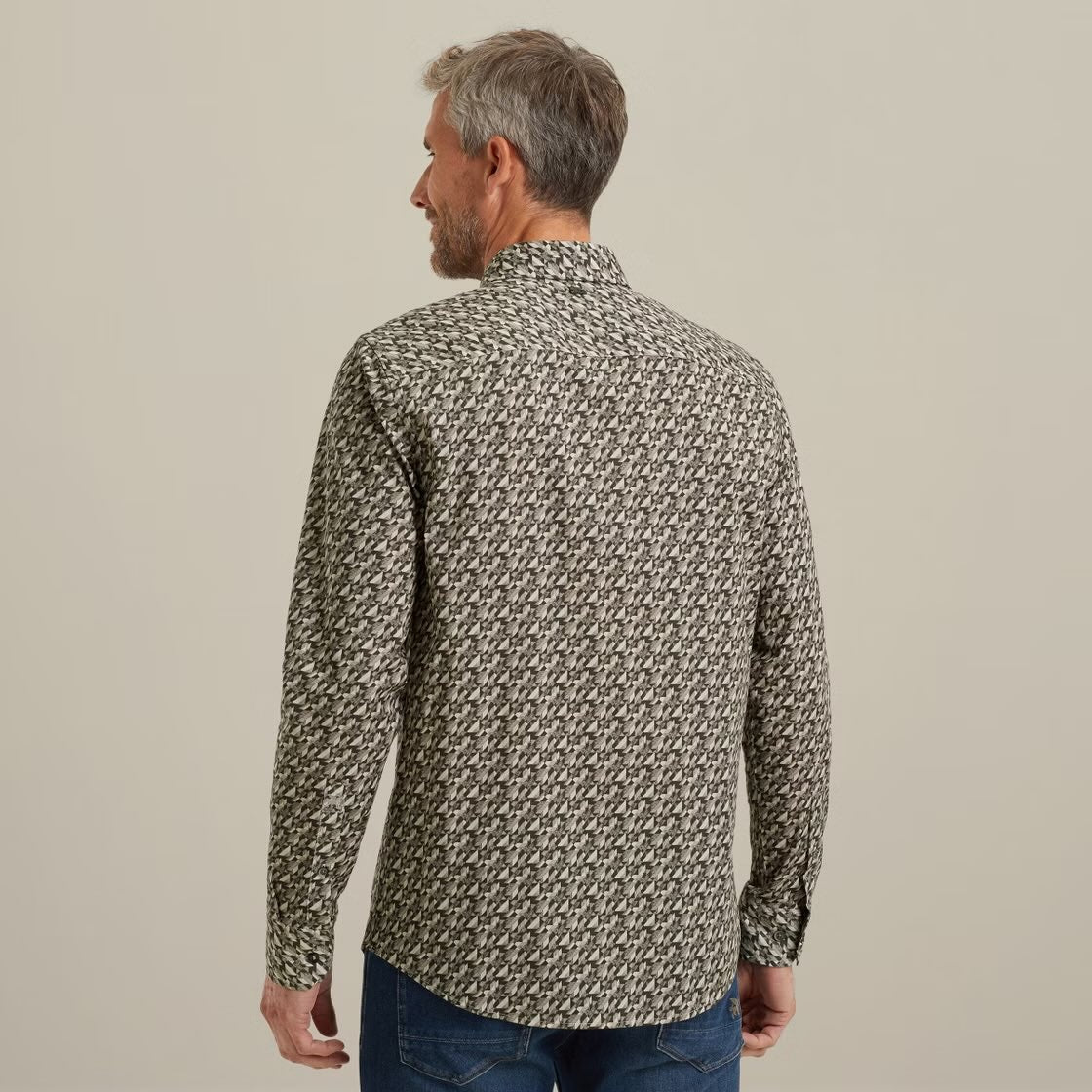 Overhemd met allover print - groen