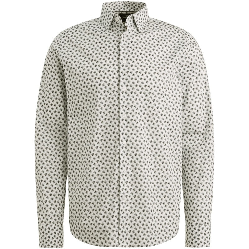 Overhemd met allover print - wit