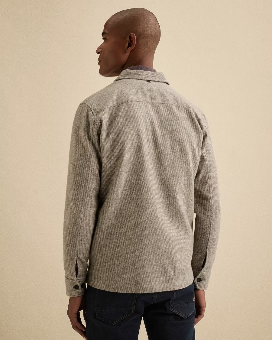 Overshirt met rits - beige