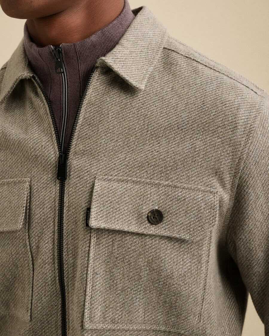 Overshirt met rits - beige