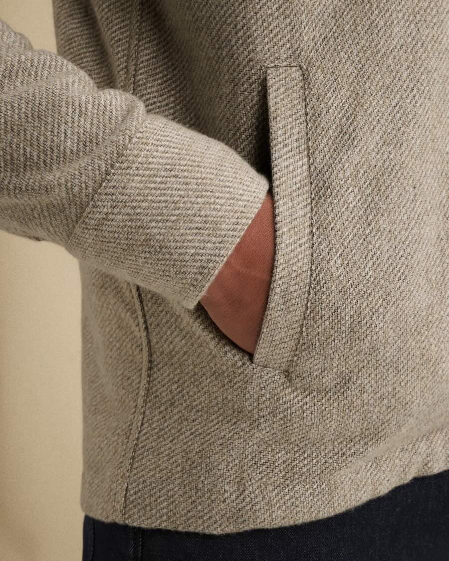 Overshirt met rits - beige