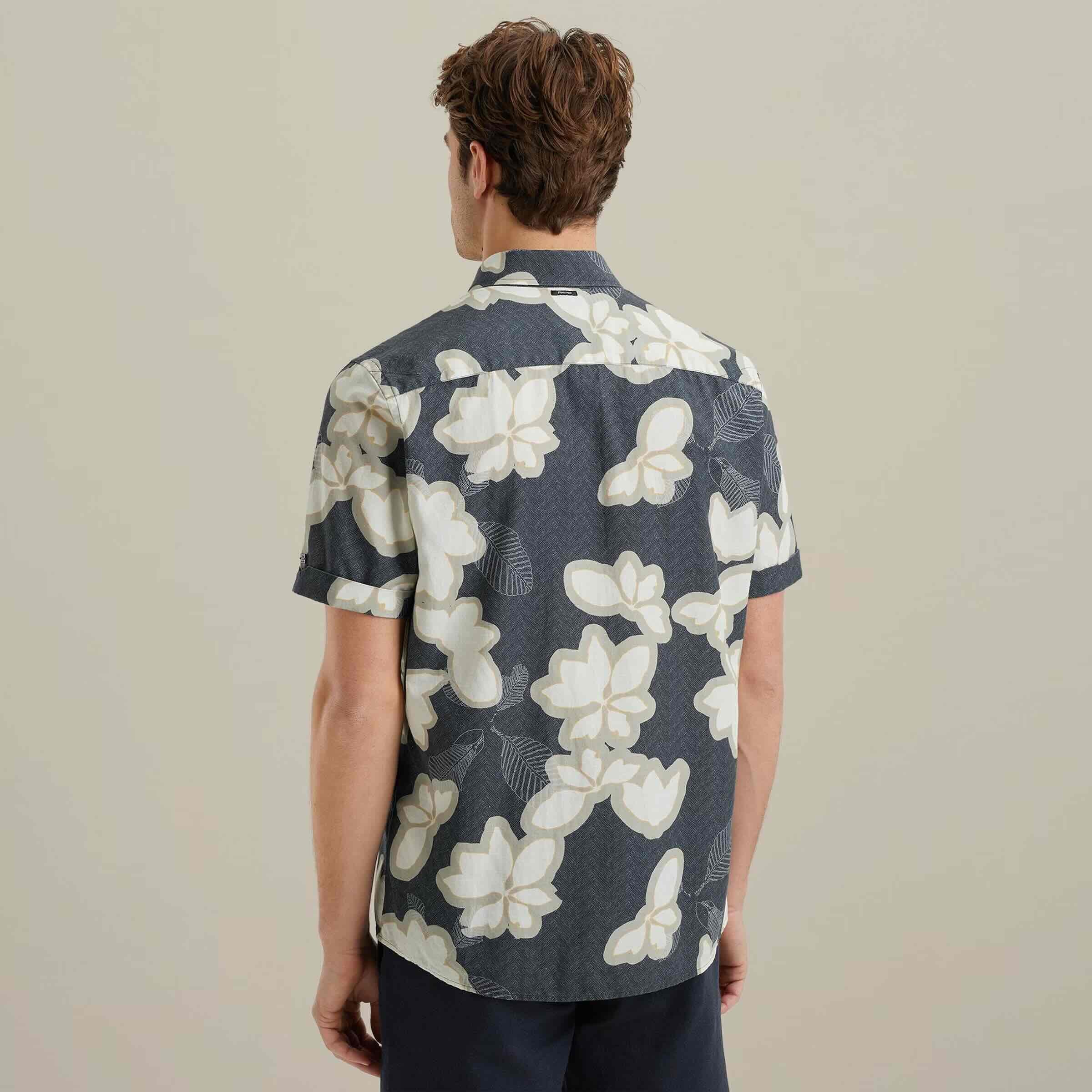 Overhemd met allover print - blauw