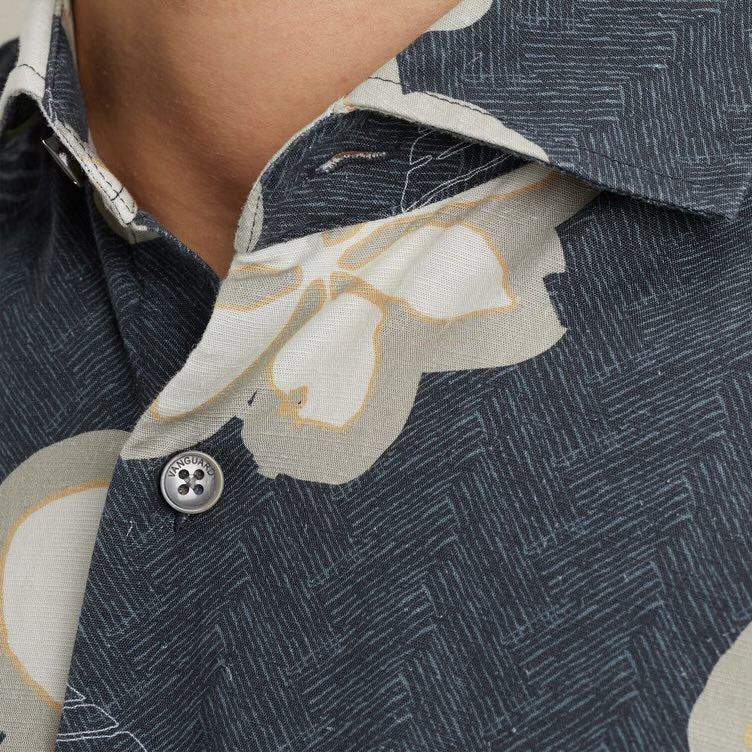 Overhemd met allover print - blauw