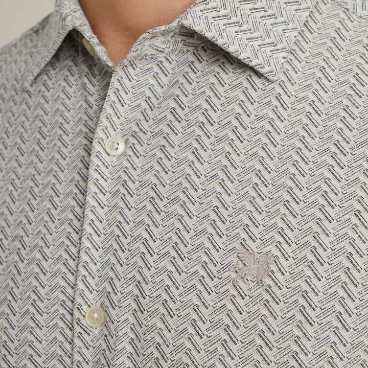 Overhemd jersey - beige/wit