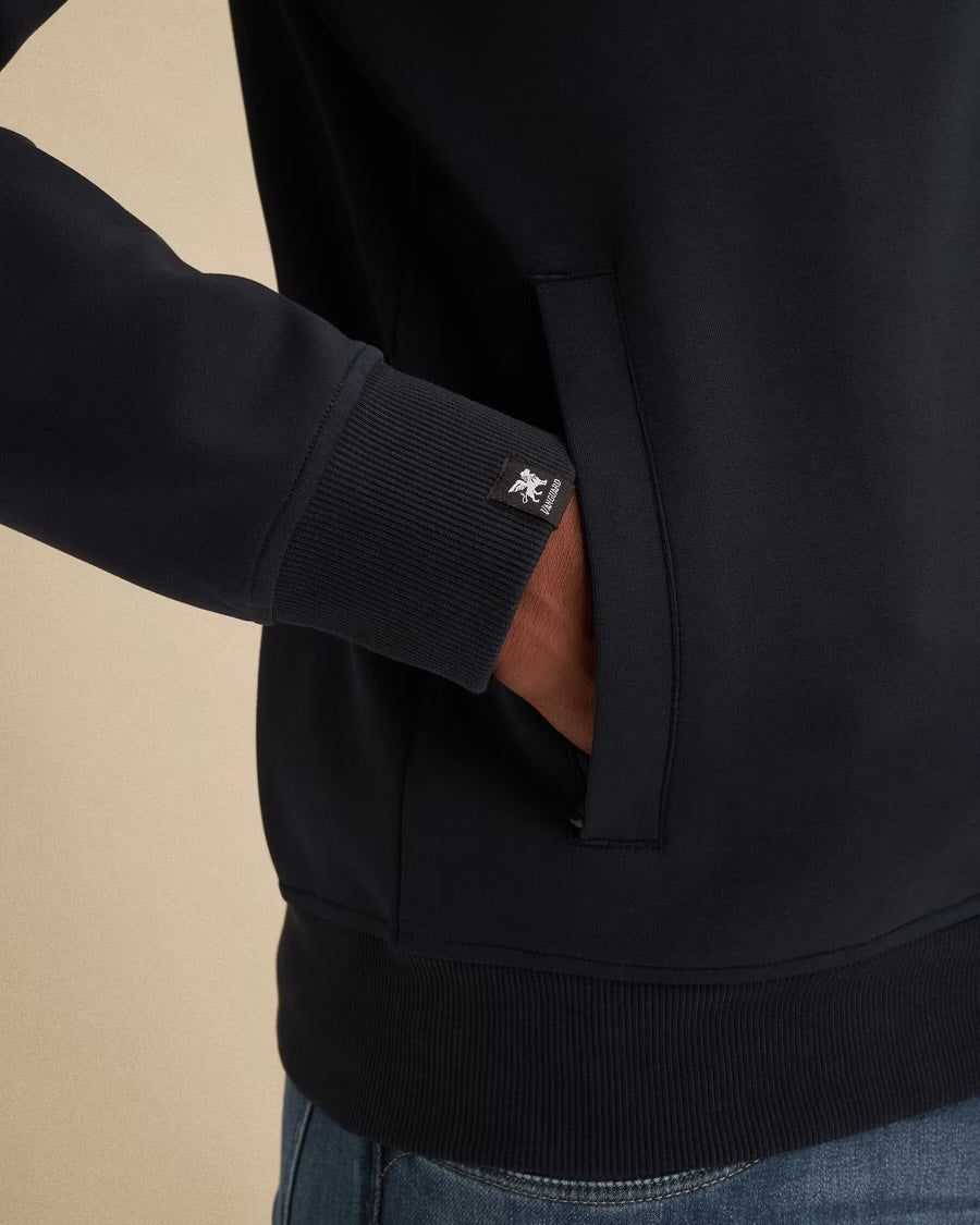 Vest sweat met rits en zakken - blauw
