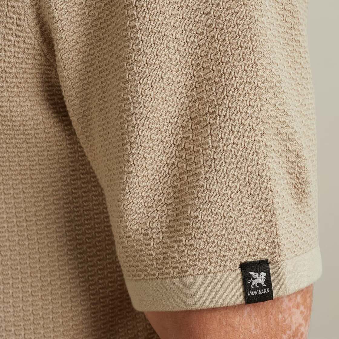 T-Shirt met structuur - beige