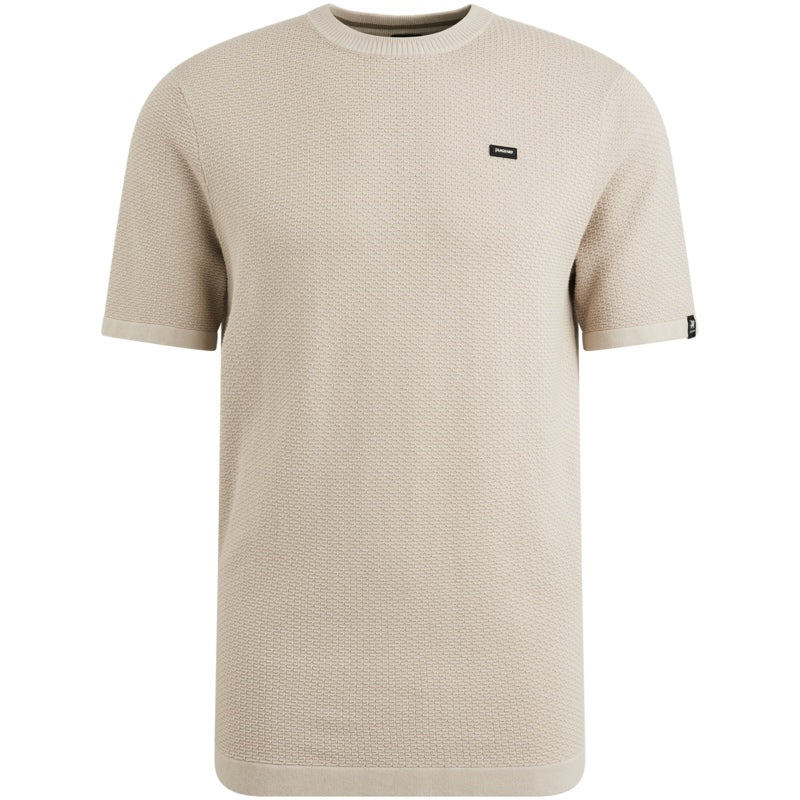T-Shirt met structuur - beige