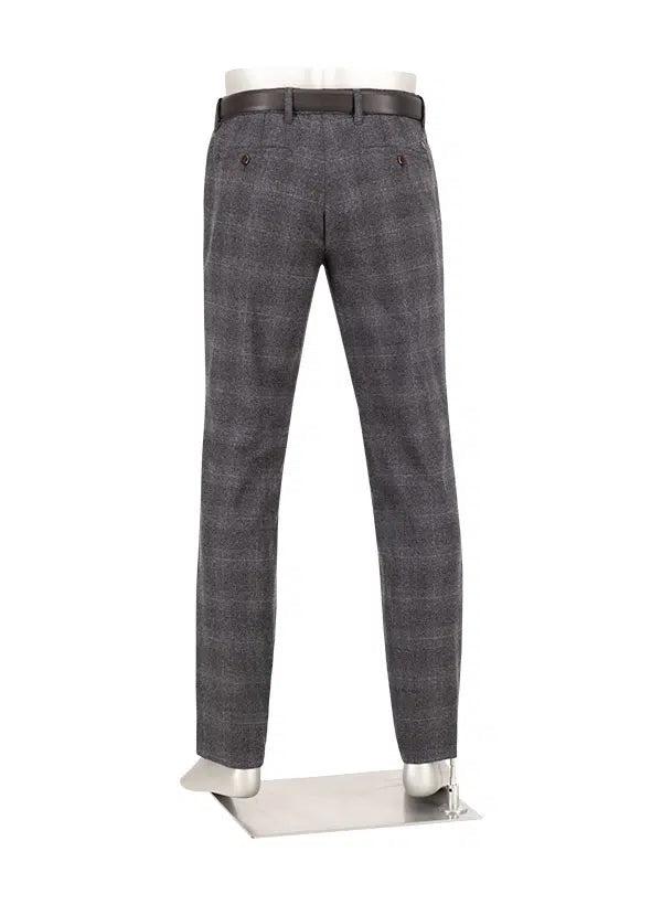 Chino Barista stretch ruitje - grijs