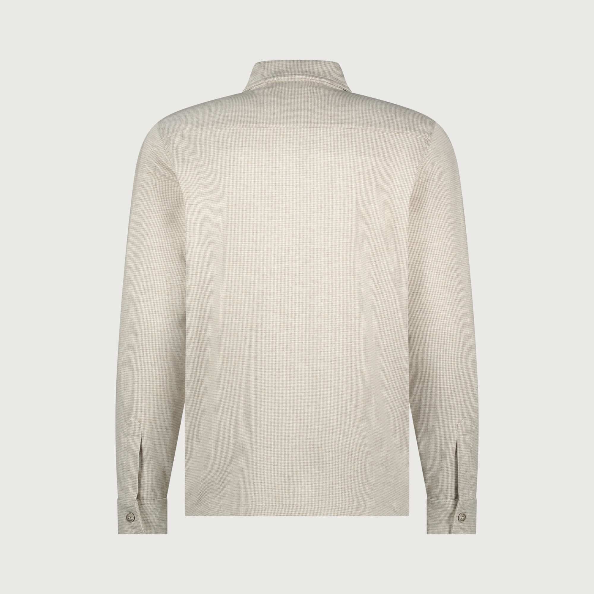 Overshirt jersey met ritssluiting - beige