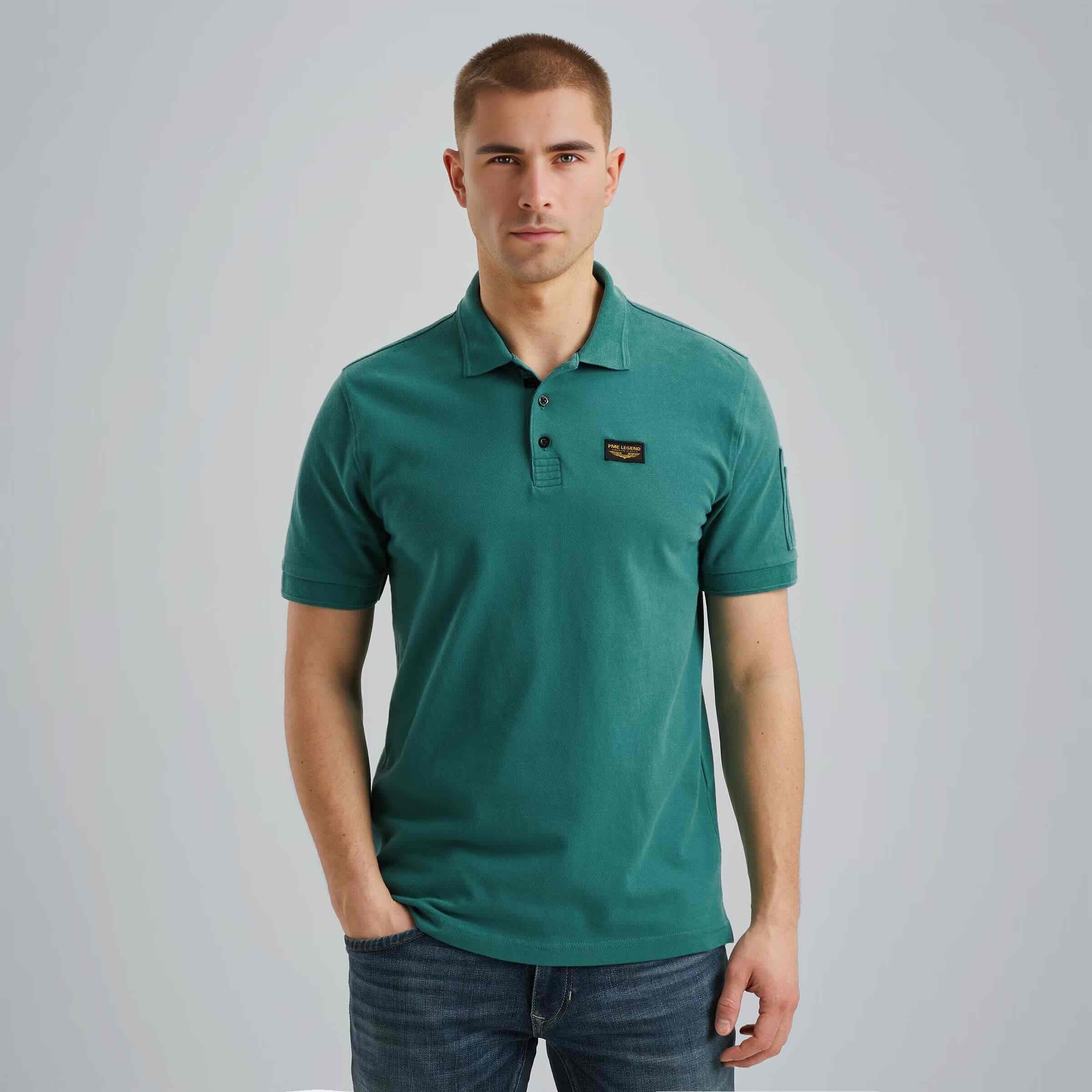 Polo met flight pocket - groen