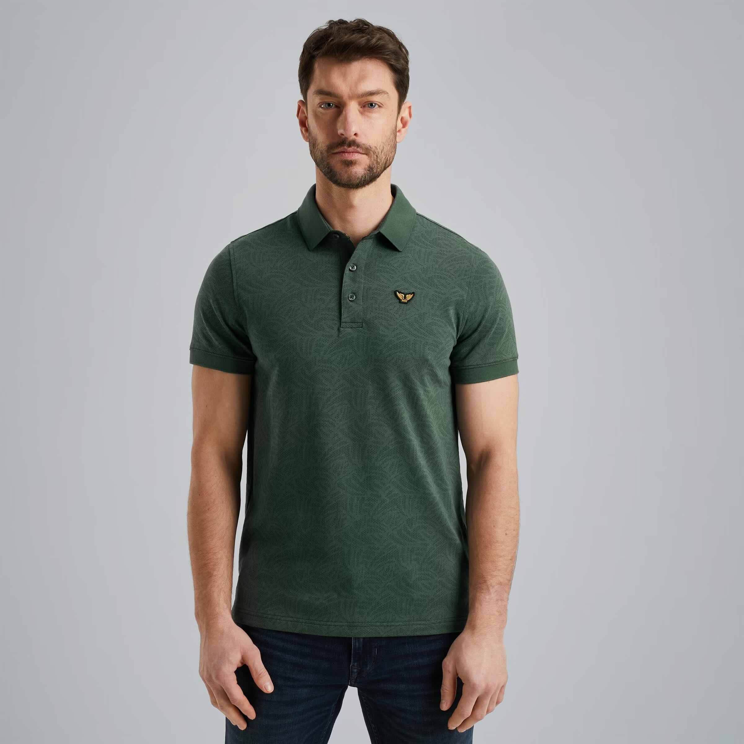 Polo jacquardpatroon - groen