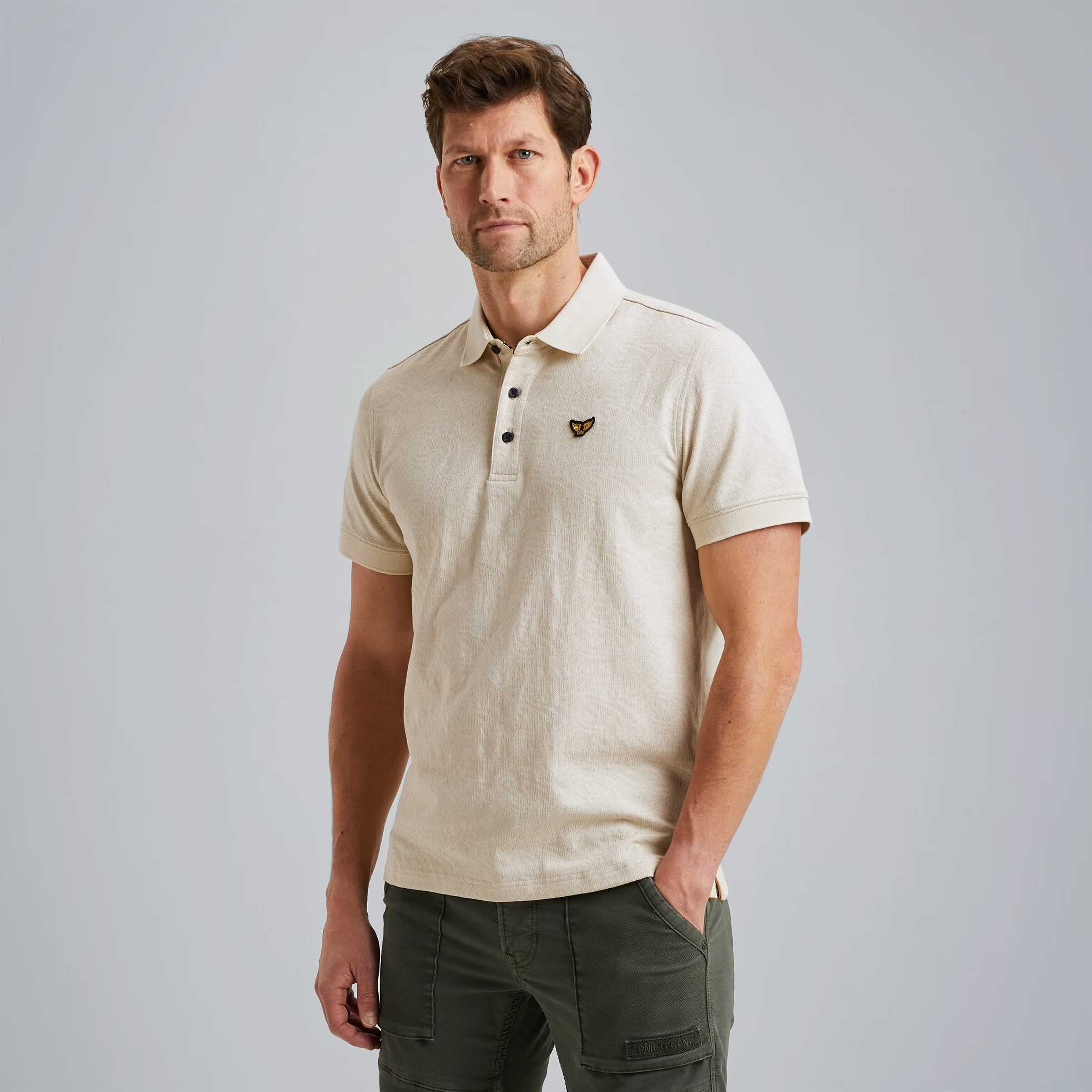 Polo jacquardpatroon - beige