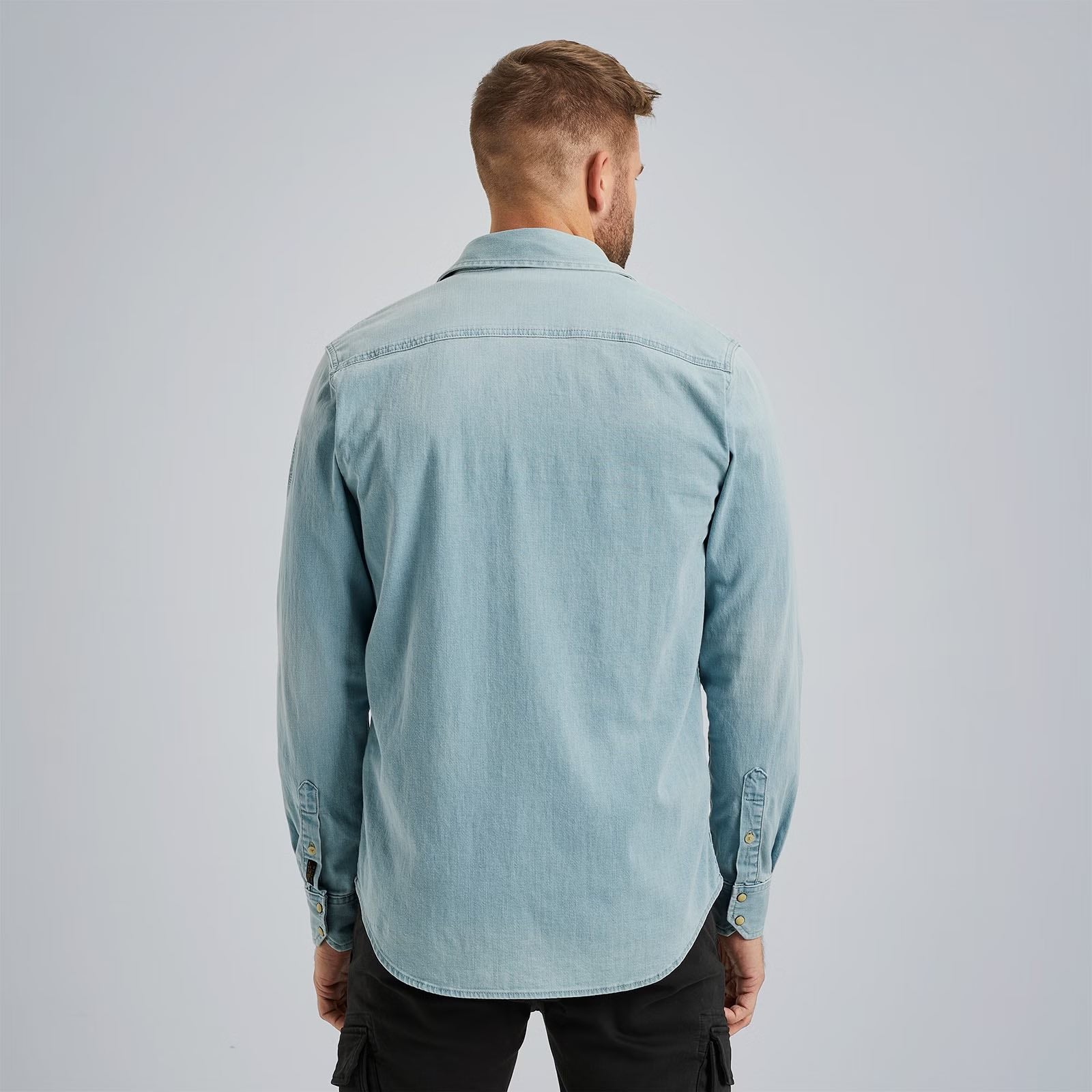 Overhemd stretch denim - blauw