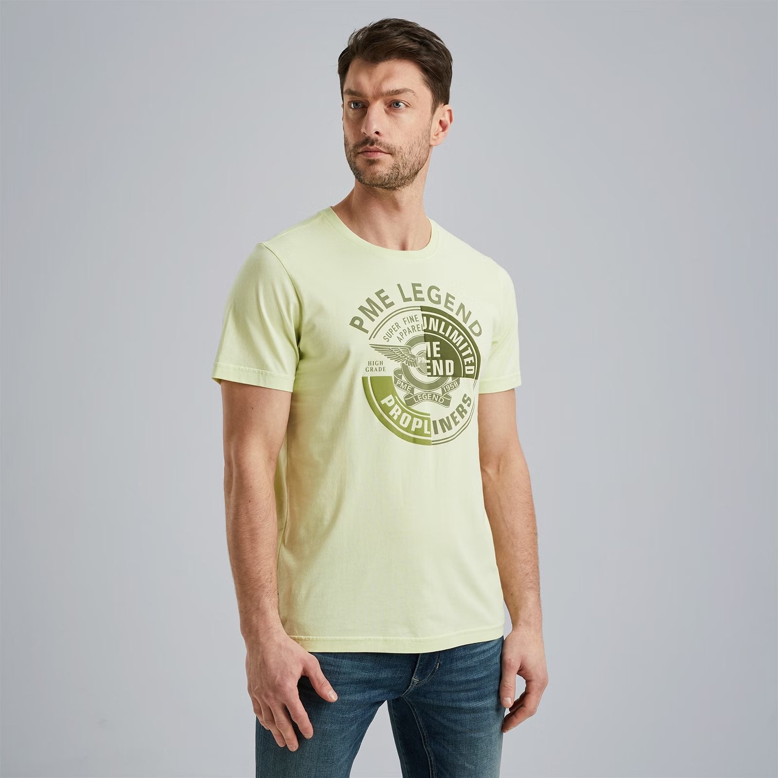 T-Shirt met artwork - limegroen