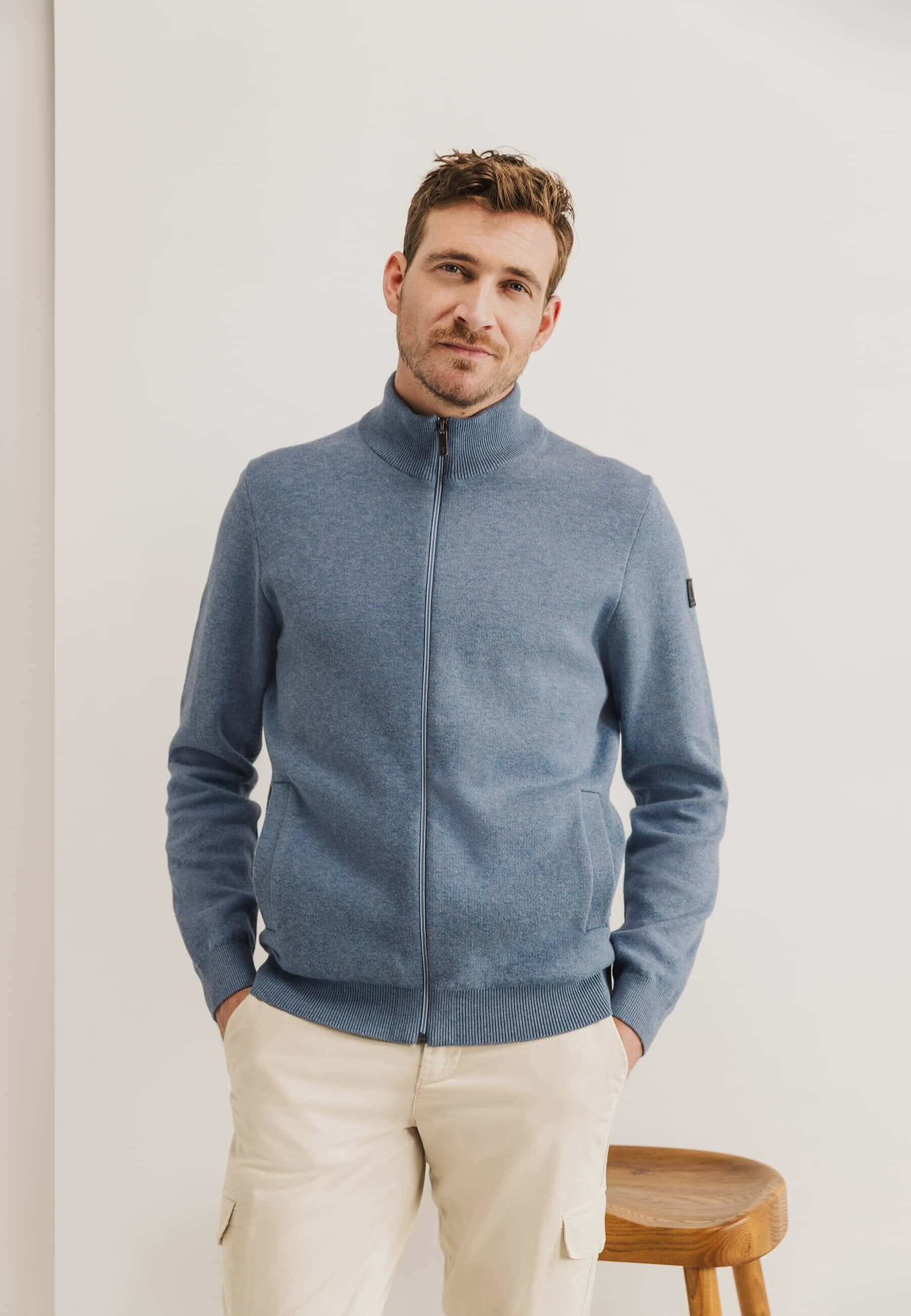 Vest dubbelzijdig gebreid - blauw