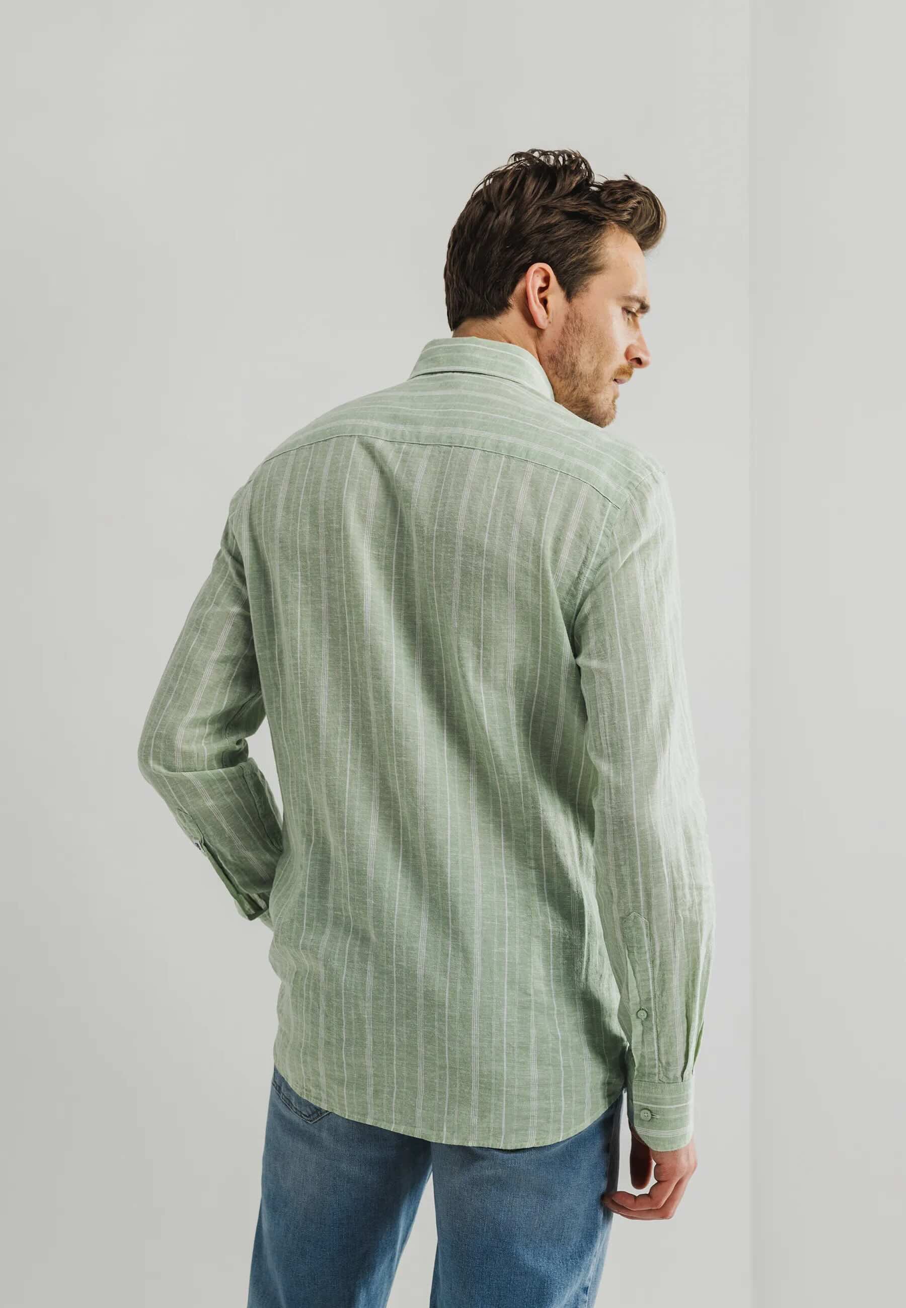 Overhemd streep - groen